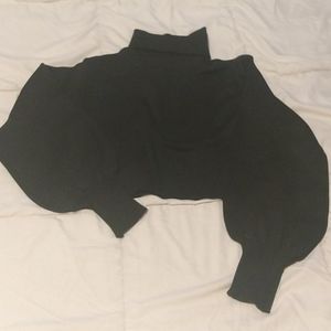 Black Crop-top Turtleneck